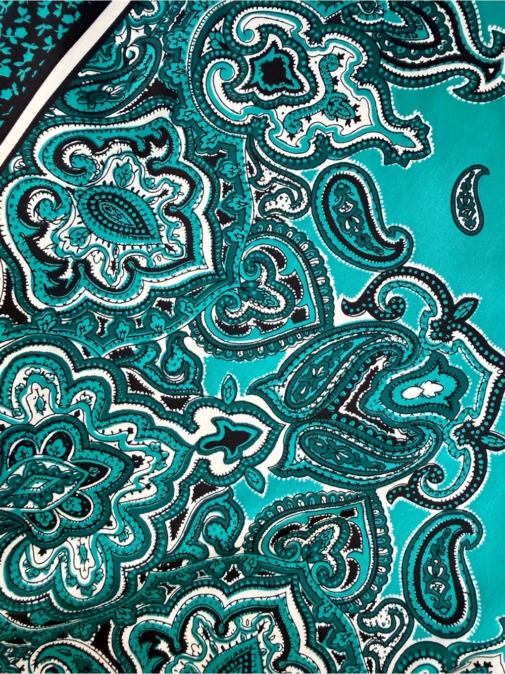 Michael Kors 3X Paisley Kimono Cardigan Teal Black Open Front Duster Plus Size - Picture 9 of 10